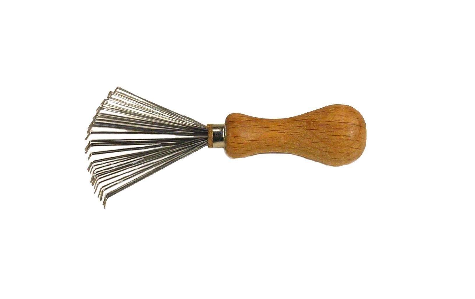 MIKE N DAD Hair Brush Cleaner Tool with Metal Wire Rake Wooden Handle   Mike N Dad